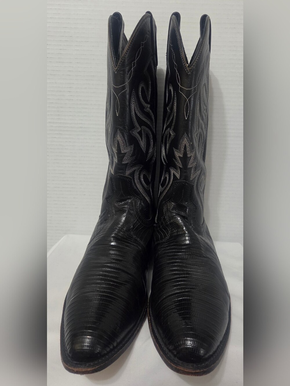 Dan Post Black Leather Lizard Boots Men Size 10.5 EW